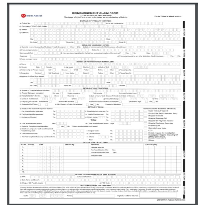 IRDAI Claim Form Part A